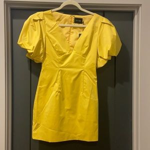 DO+BE yellow dress w/ puffy sleeves NWT size small